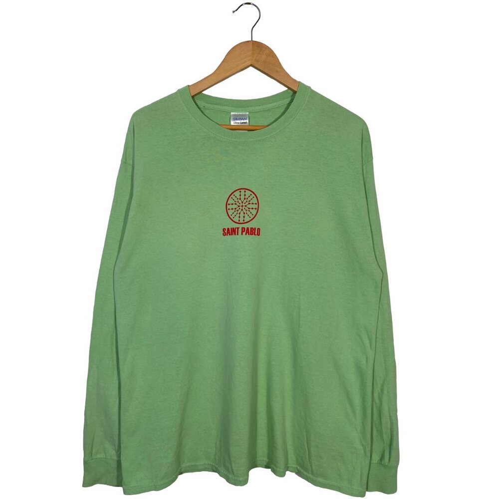 Kanye West The Life Of Pablo "Saint Pablo" LS Tour Tee Green / Red mens size L